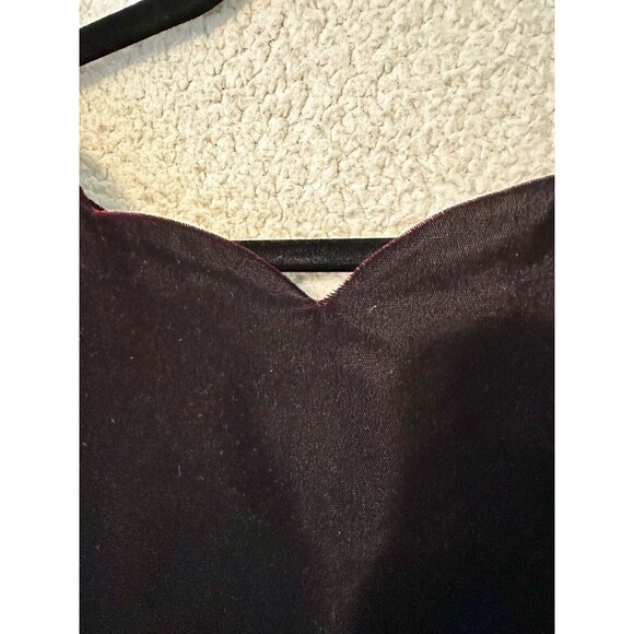 VTG Santa Fe Dark‎ Purple Velvet Sleeveless Dress Size 4 Scolloped Neckline - Picture 5 of 15